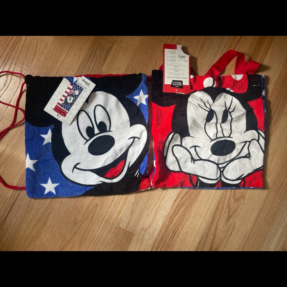 Disney Minnie + Mickey His & Hers Terrycloth bags